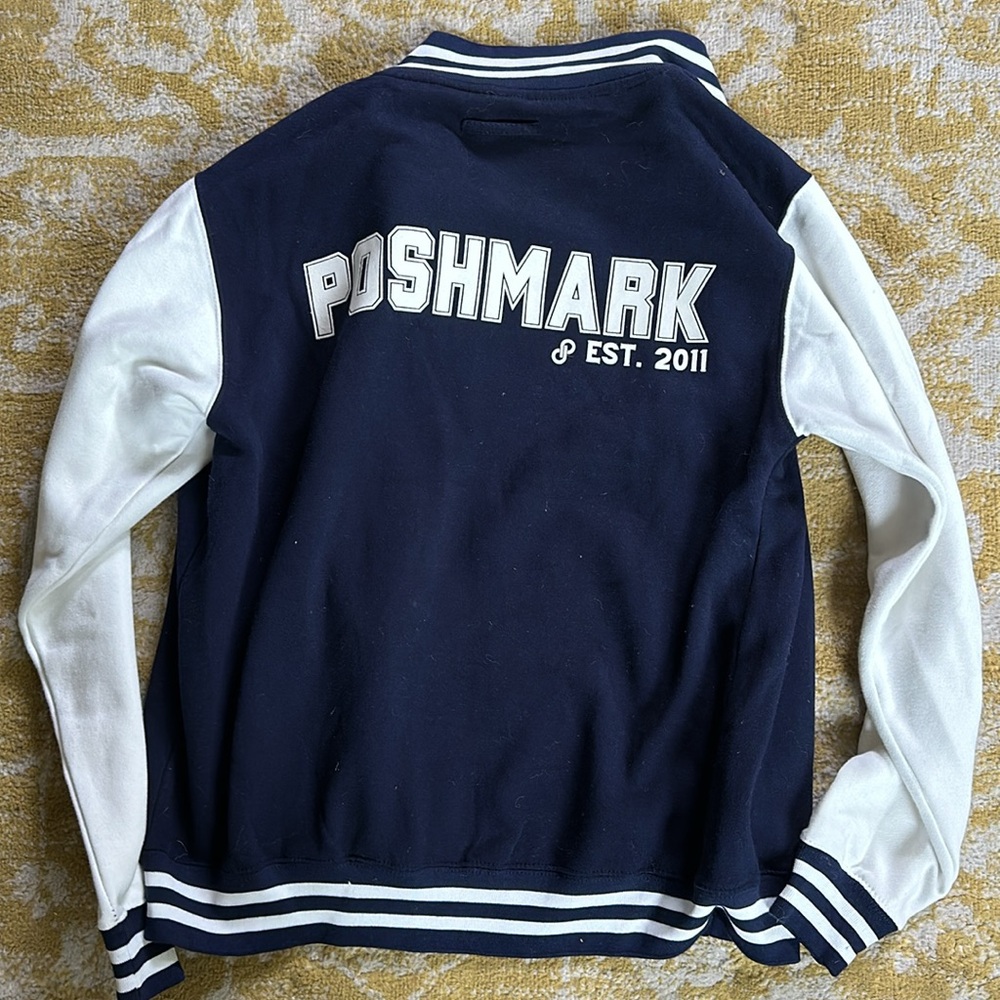 Official Poshmark Swag: Community Varsity Jacket Navy and White